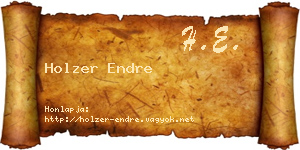 Holzer Endre névjegykártya
